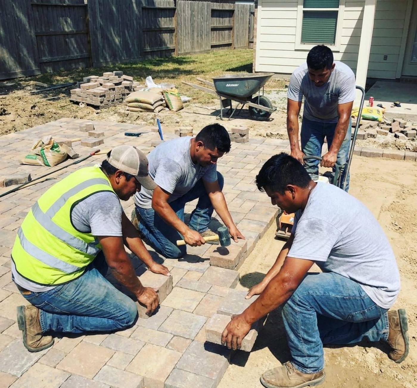 The Live Oak crew on a Houston outdoor living build