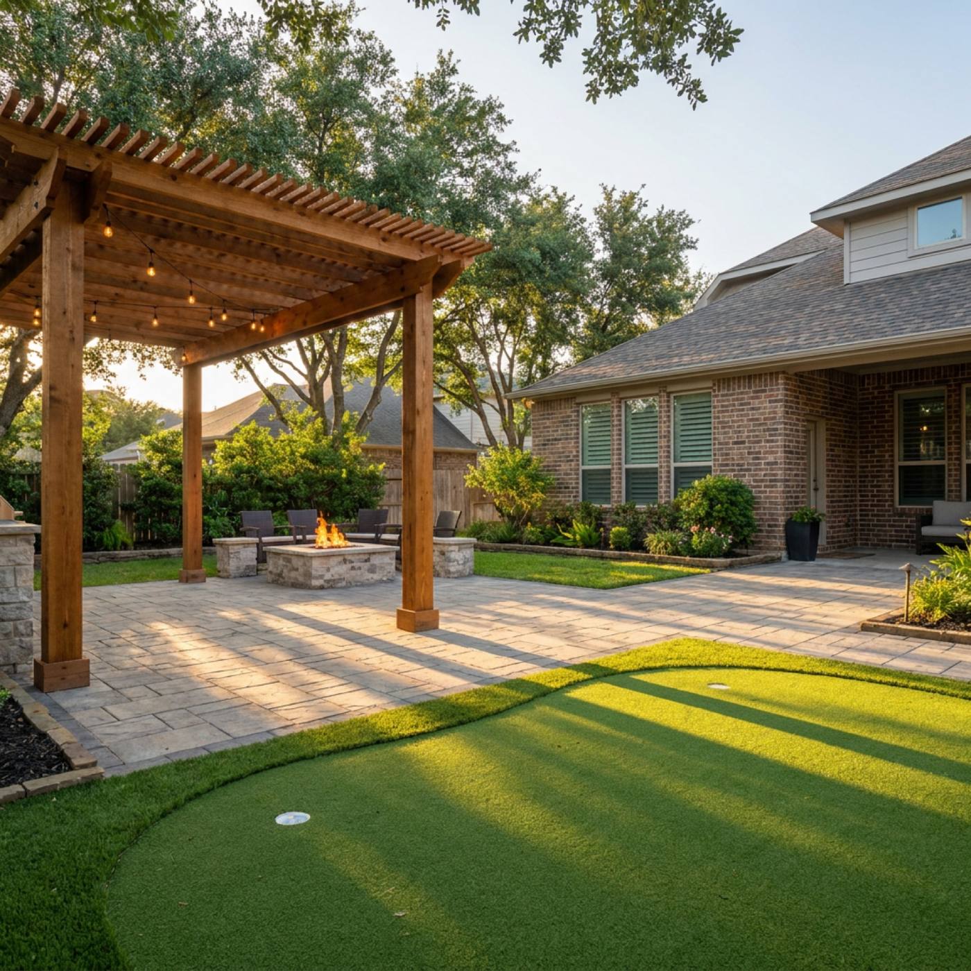 The Katy Project — A family Katy yard balanced between patio, shade, and space for the kids.